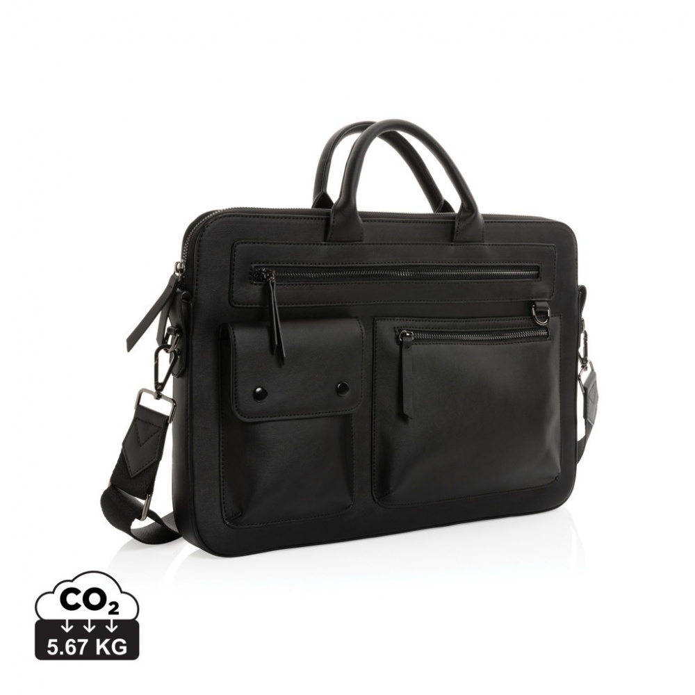 Logo trade business gifts image of: Swiss Peak GRS recycled PU 14 inch laptop bag